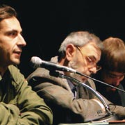 Roma dicembre 2003. Presentazione del libro Denio. Con Franco Ottaviano e Denio alla Casa della Cultura.