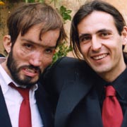 Aprile 2004. Coppia di cravatte rosse al matrimonio di Sasà e Silvia.